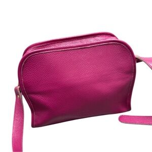 Like New! Lund Fuschia Leather Crossbody Bag